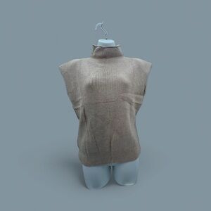 Sleeveless Tan Turtleneck Sweater (XS) NWOT
